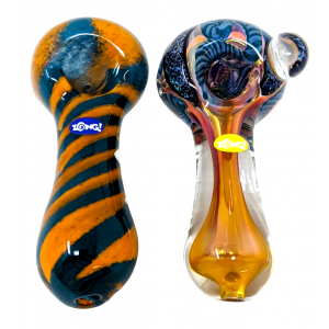 ZONG 3.5" Assorted Design Dicro Twisted Art Hand Pipe (Pack of 2) - [BFHP-01]